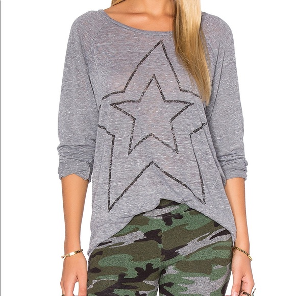 Sundry Tops - Sundry Burnout Star Long Sleeve Tee